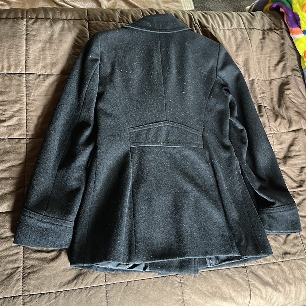 New York & Company Wool & Polyester Black Pea Coat - Picture 11 of 16